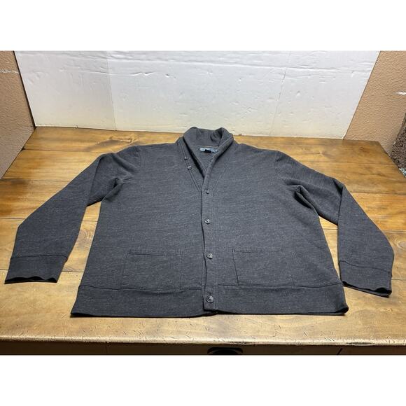 Polo Ralph Lauren Cardigan Mens 2XL Gray Shawl Collar Sweater Grandpacore
